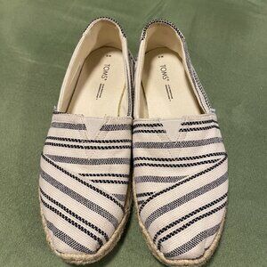 Tom's Women Size 9 Alpargata Natural Global Stripe